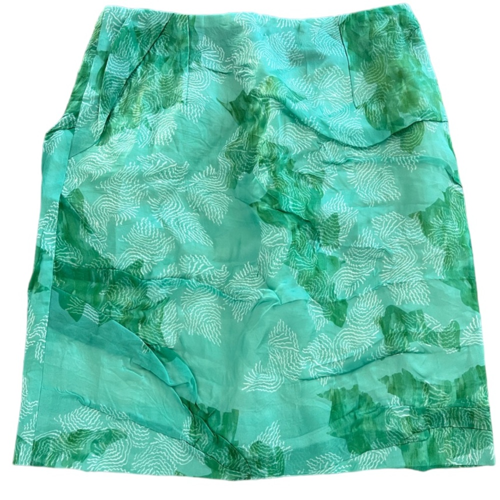 Michael Van Der Ham 100% Silk Green Skirt